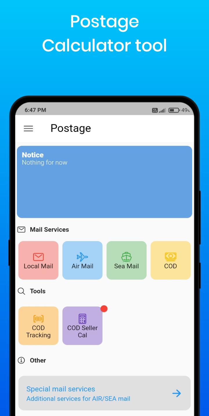 SL Post - Postage Calculator Tangkapan skrin 0