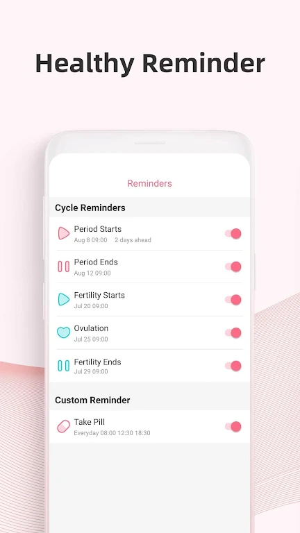 PinkBird Period Tracker Captura de tela 3