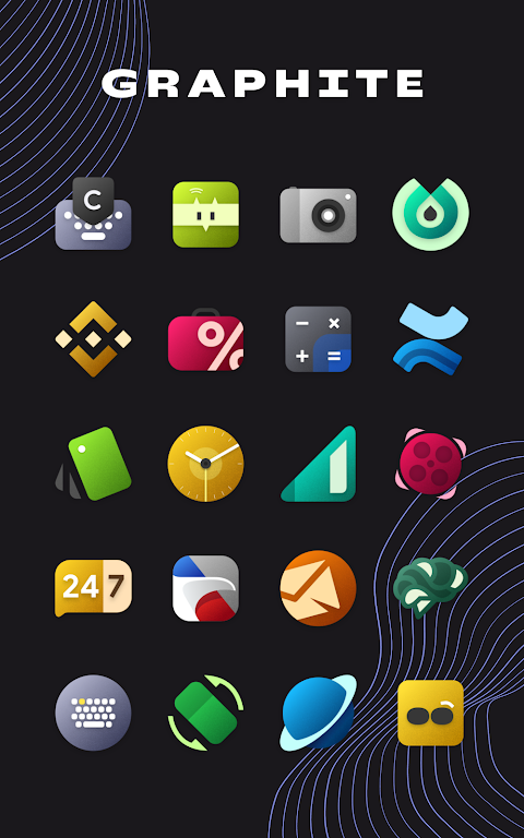 Graphite Icon Pack Mod ဖန်သားပြင်ဓာတ်ပုံ 1