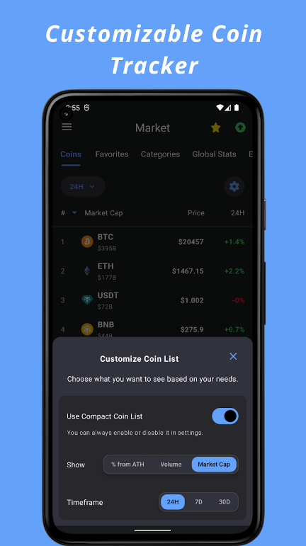 Crypto Hub Coin Stats Tracker Screenshot 2