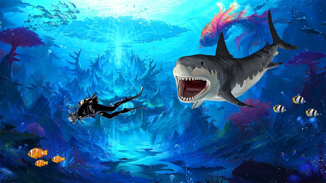 Angry Shark Games: Game 2024 Mod Ảnh chụp màn hình 3