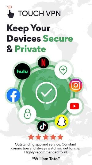 TouchVPN - VPN Proxy & Privacy Screenshot 0