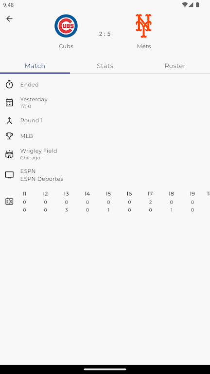 MLB Scores Captura de pantalla 1
