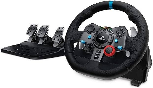 Logitech G29ドライビングフォースレーシングホイールとペダル（PS5、PC）