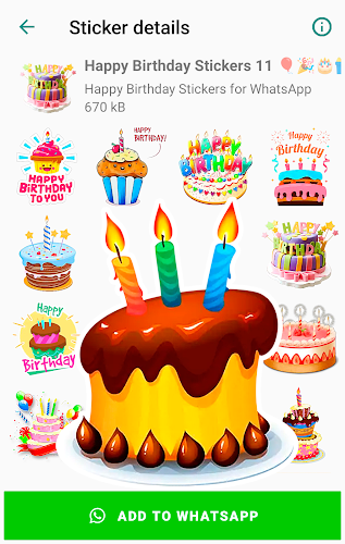 Birthday Stickers for WhatsApp Captura de tela 1