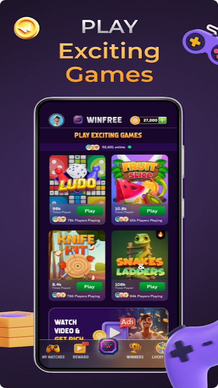 WinFree: Play & Earn WinCoins Ekran Görüntüsü 1