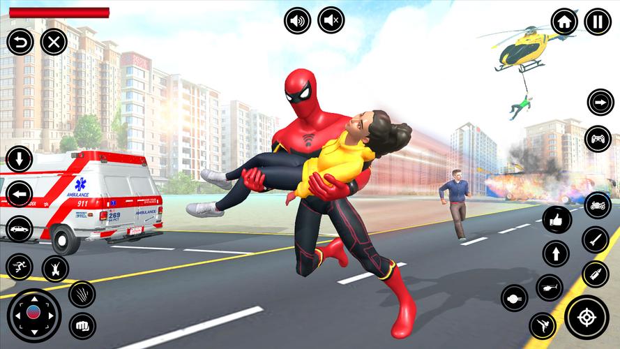 Flying Spider Rope Hero Fight Captura de pantalla 1