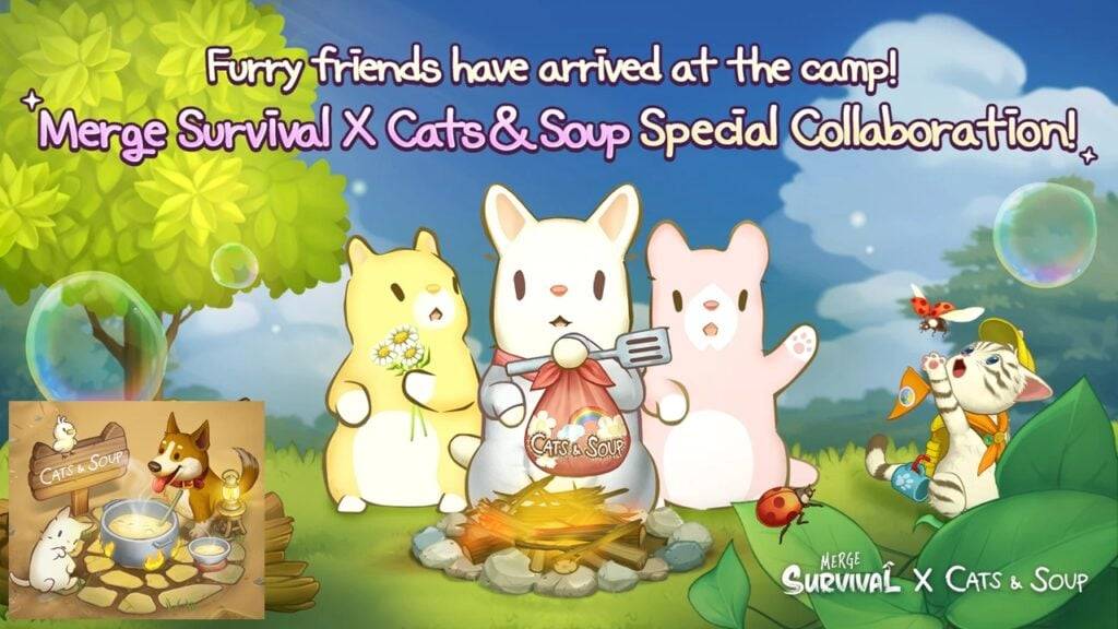 在Merge生存中享受一堆貓的日常生活X Cats＆Soup Clops！