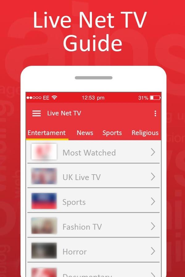 Live Net TV Streaming Guide স্ক্রিনশট 1