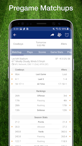 Schermata Football NFL 2017 Schedule, Live Scores, & Stats 0