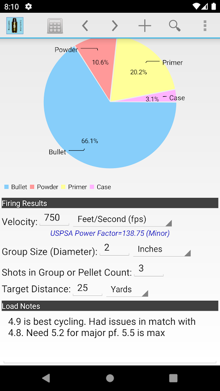 Reloading Calculator - Ammo Скриншот 2