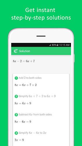 Cymath - Math Problem Solver स्क्रीनशॉट 1