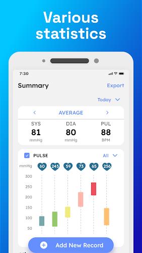 Blood Pressure Monitor App Captura de pantalla 1