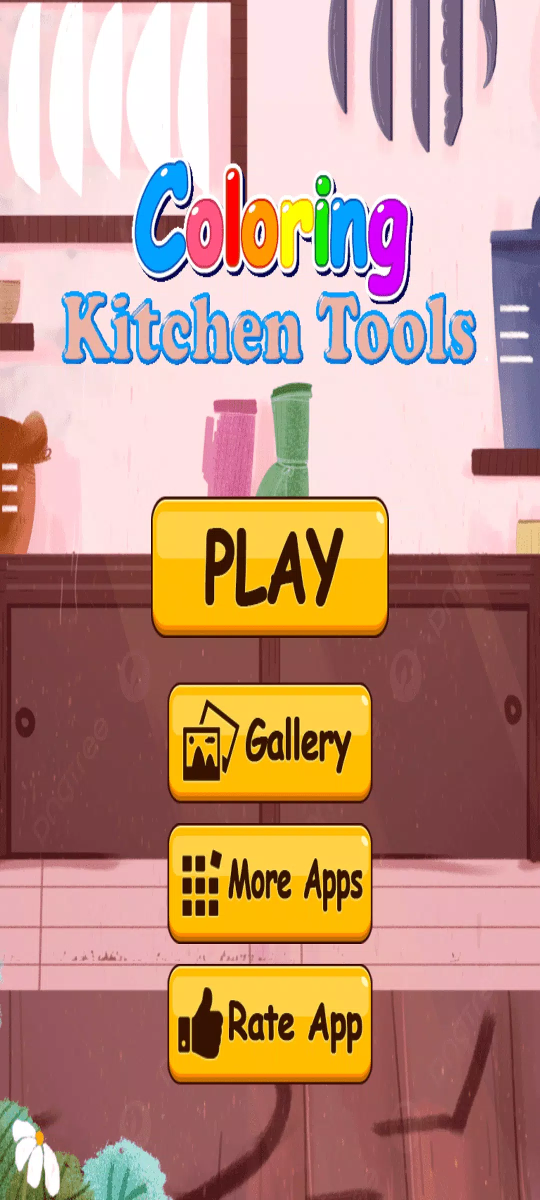 Coloring Kitchen Tools ภาพหน้าจอ 1