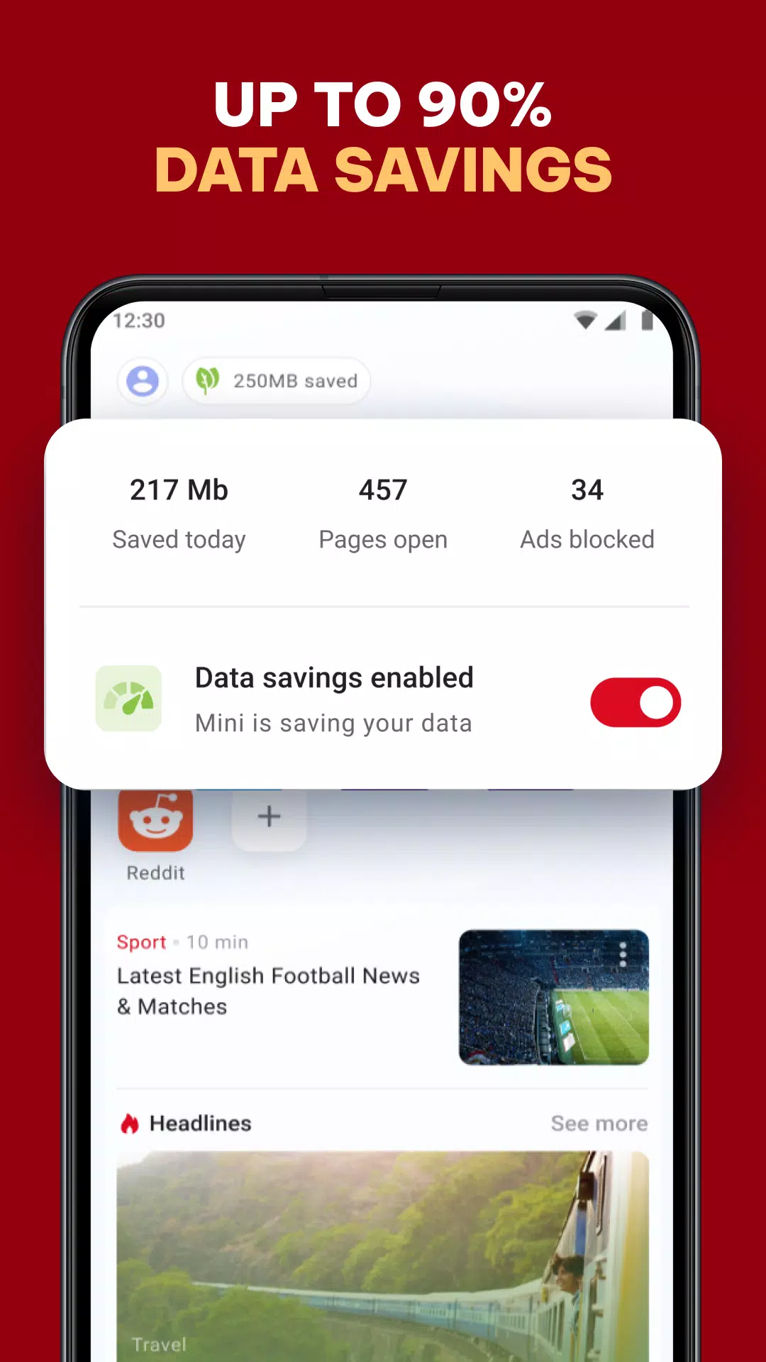 Opera Mini 網頁瀏覽器應用截圖第1張