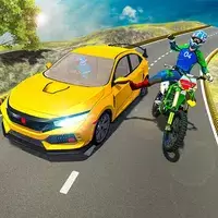 Sports Car vs Bike Racing