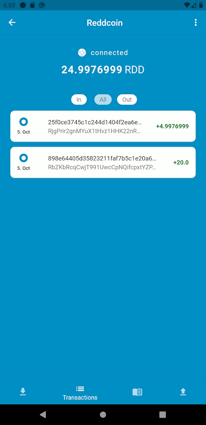 Reddcoin Mobile Wallet Schermafbeelding 3