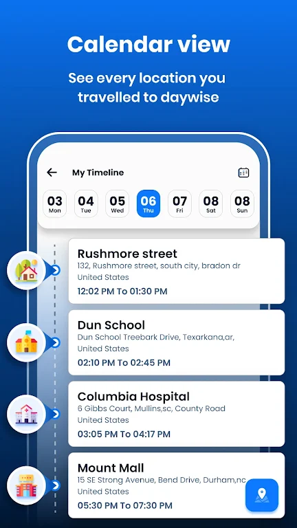 My Location Timeline on Map Ảnh chụp màn hình 3