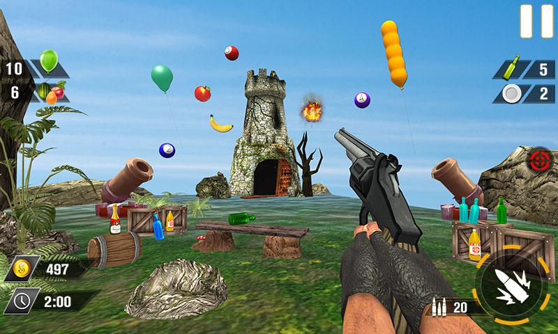 Bottle Gun Shooter Game Mod Capture d'écran 1