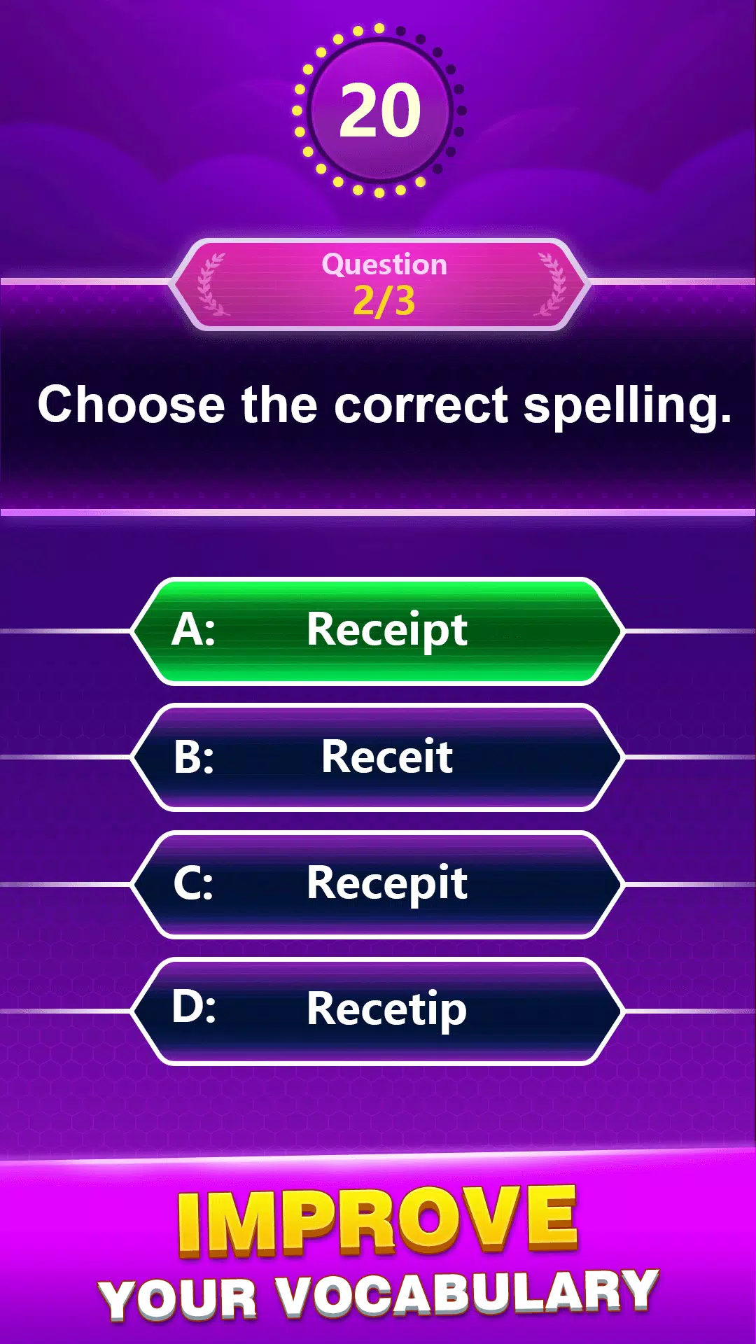 Spelling Quiz - Jeu de mots Capture d'écran 3