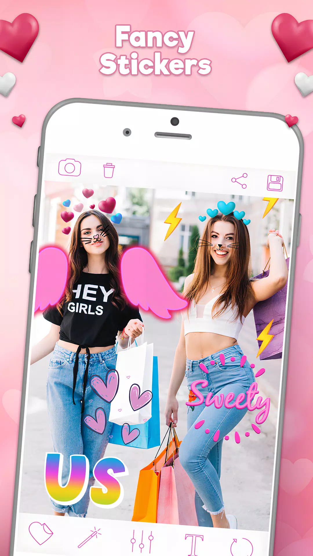 Schermata Heart Emoji & Photo Stickers 3