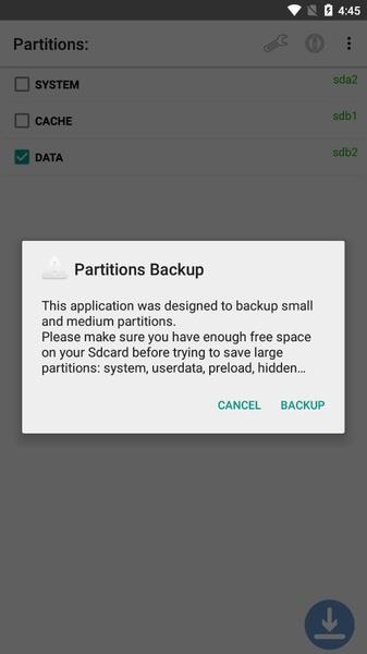 Partitions Backup and Restore Captura de pantalla 3