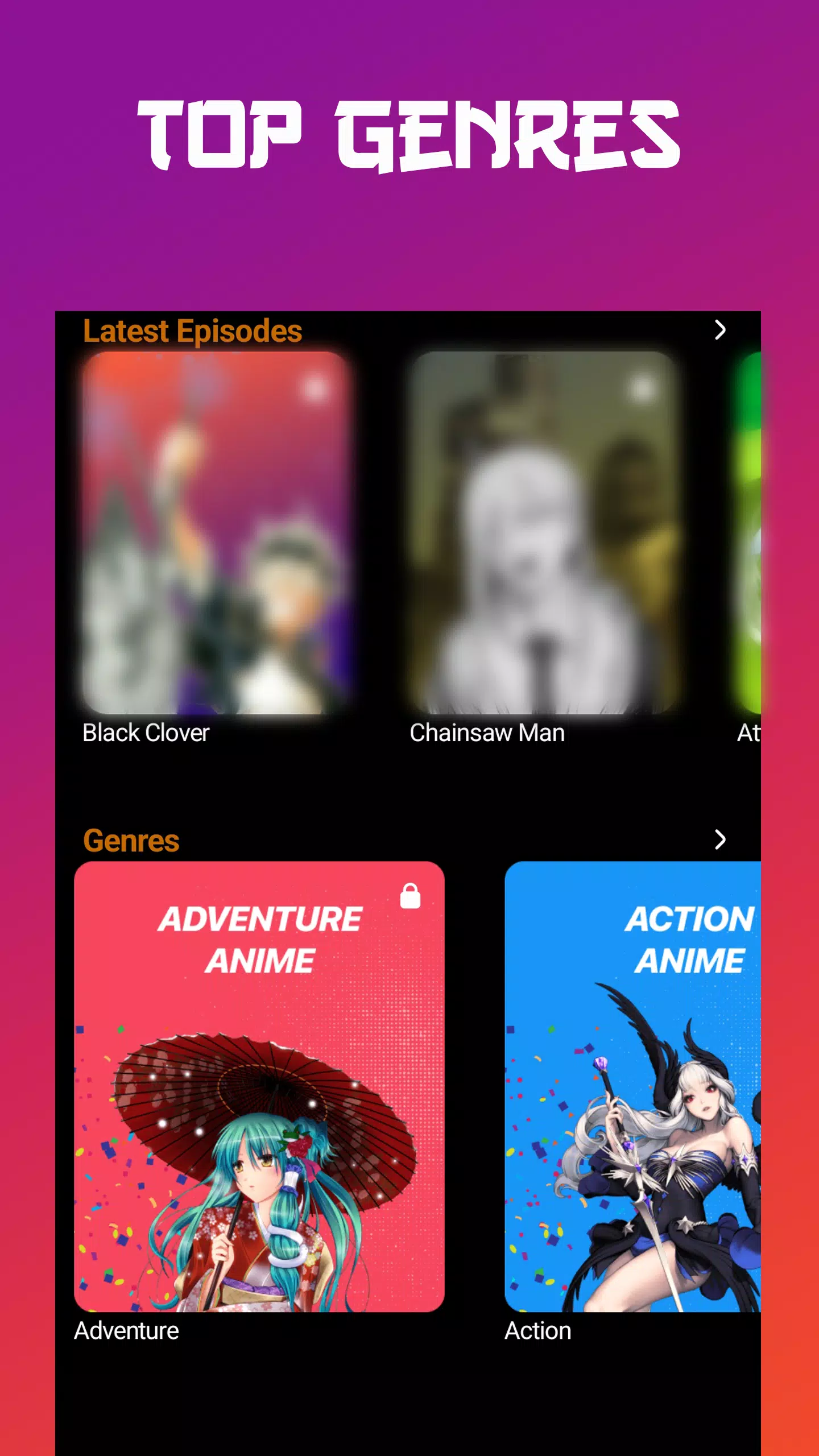 Anime tv - Anime Watching App Ảnh chụp màn hình 2