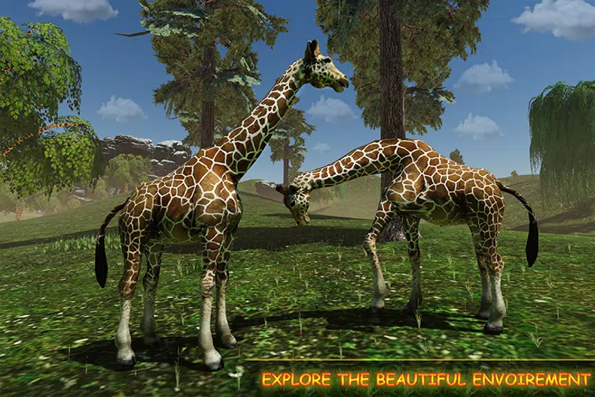 Giraffe Family Life Jungle Sim Скриншот 1