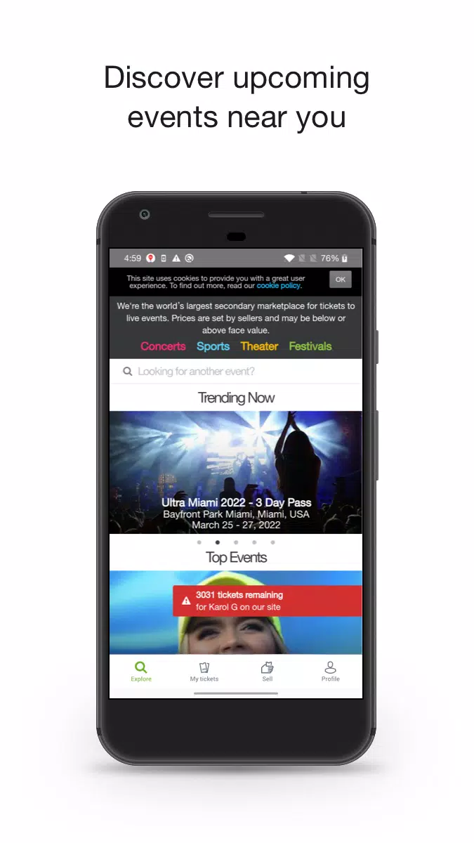 viagogo Tickets Captura de pantalla 0