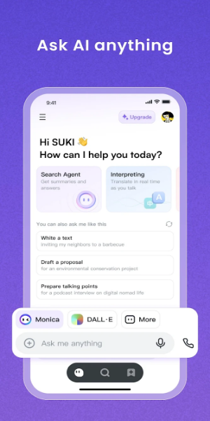 Monica Chatbot AI Assistant Zrzut ekranu 0