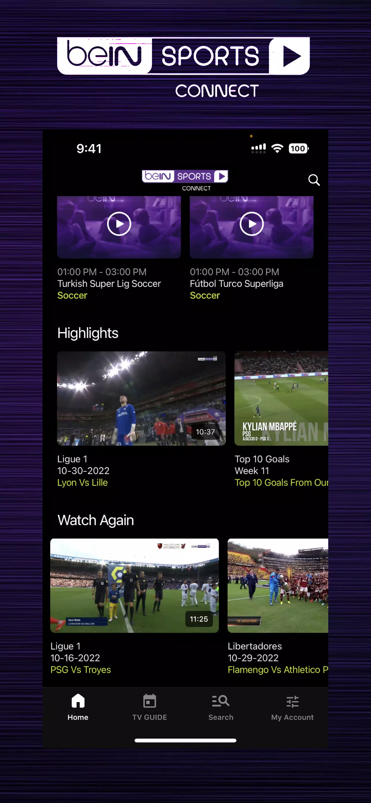 beIN SPORTS CONNECT Скриншот 1