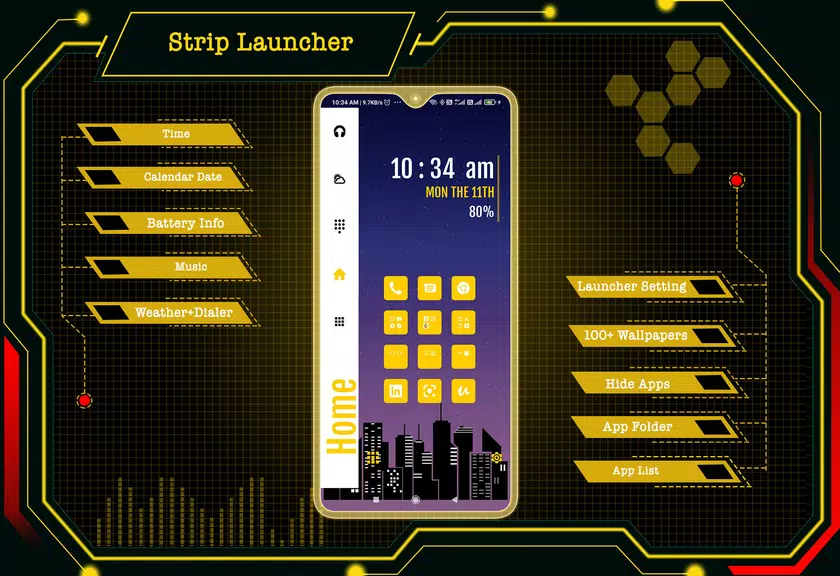 Strip Launcher - App lock Schermafbeelding 1