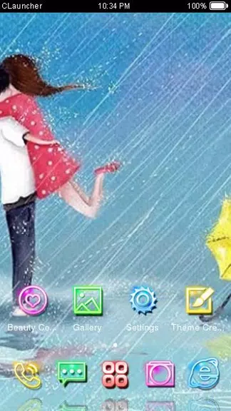 Cartoon Couple Sweet Theme HD Tangkapan skrin 1