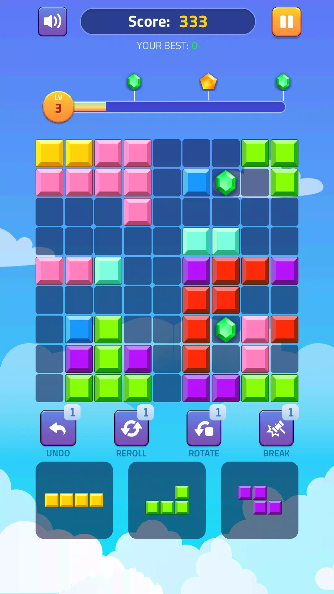 Block Puzzle - Gems Adventure スクリーンショット 1