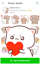 Mochi Cat Stickers for WhatsAp Capture d'écran 0