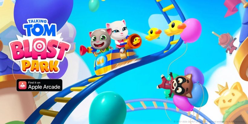 Thổi bay Rakoonz trong Talking Tom Blast Park, hiện đã có trên Apple Arcade