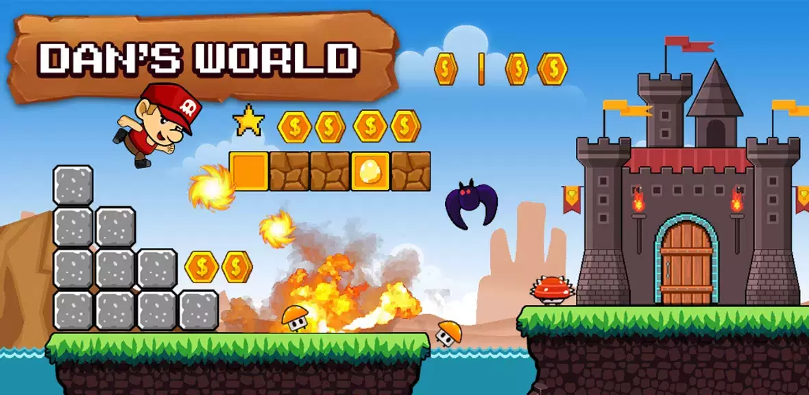 Super Dan's World - Run Game Ảnh chụp màn hình 0