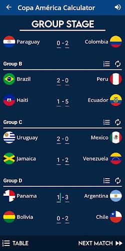 Copa América Calculator ဖန်သားပြင်ဓာတ်ပုံ 1