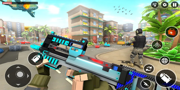 Jogo de tiro de armas poli do FPS Poly