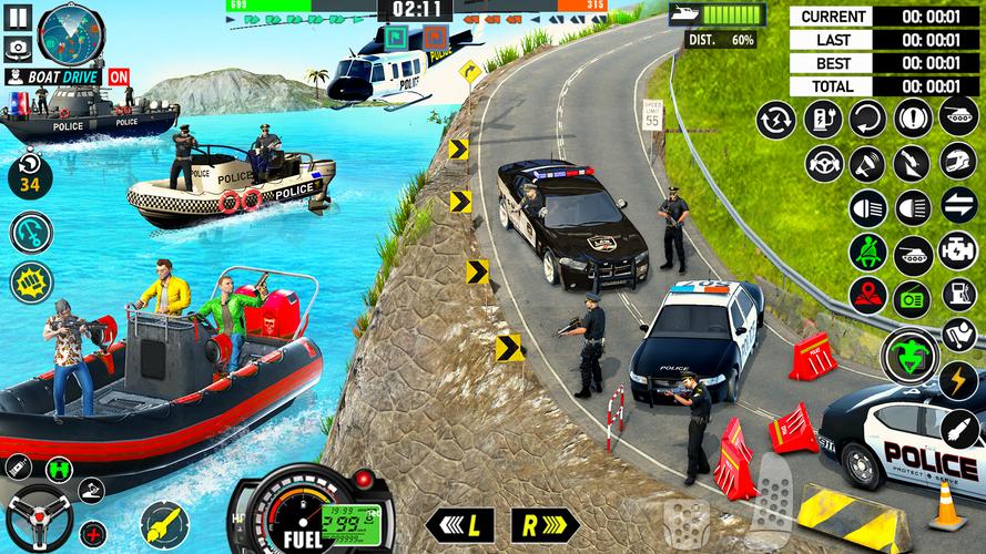 Police Boat Chase Crime Games Capture d'écran 2