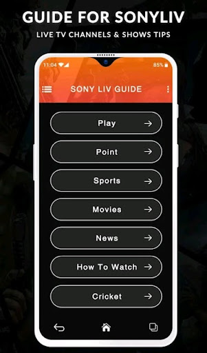 SonyLiv - Live TV Shows, Cricket & Movies Guide Ảnh chụp màn hình 0