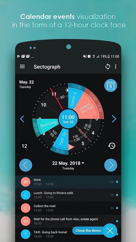 Sectograph. Day & Time planner Screenshot 1