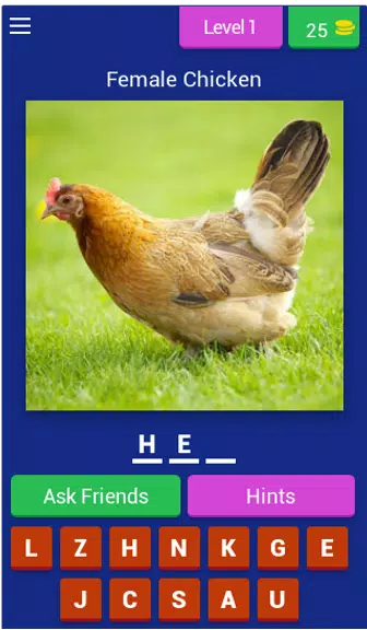 Animal Name: Male, Female, & Young (Animal Game) Ảnh chụp màn hình 0