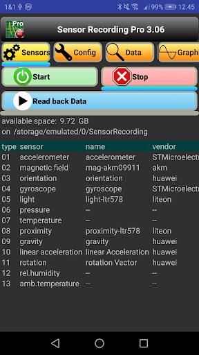 Sensor Recording Lite Schermafbeelding 1