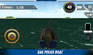 Police Boat Shooting Games 3D ဖန်သားပြင်ဓာတ်ပုံ 3