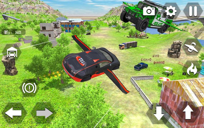Flying Car Extreme Simulator Tangkapan skrin 3