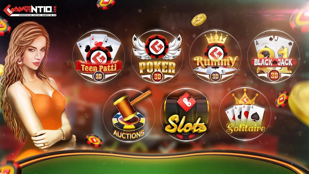 Gamentio 3D: Poker Teenpatti R Schermafbeelding 0
