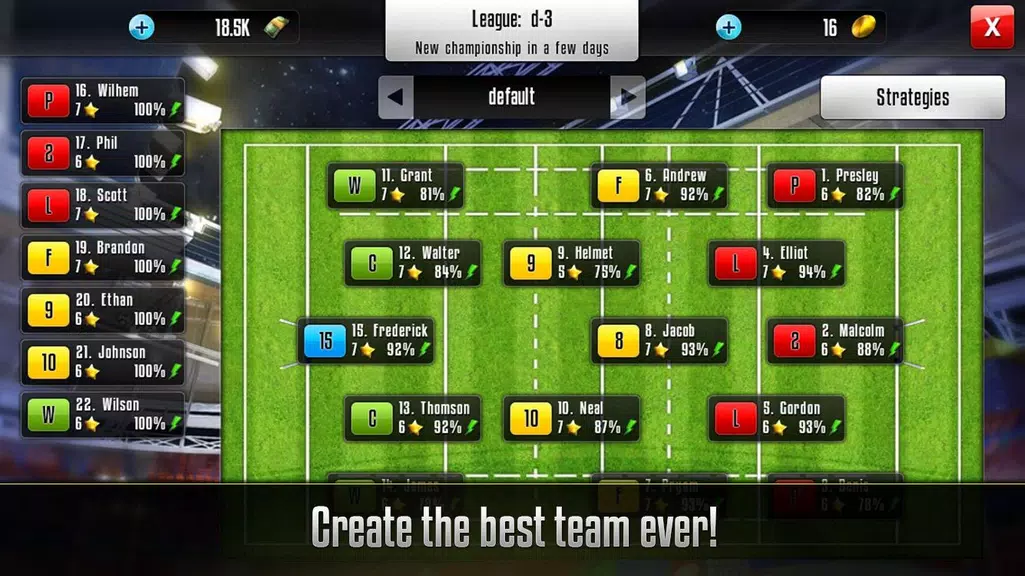 Schermata Rugby Manager 1