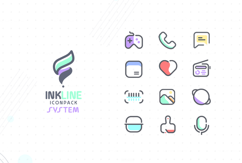 InkLine Icon Pack Mod ဖန်သားပြင်ဓာတ်ပုံ 0