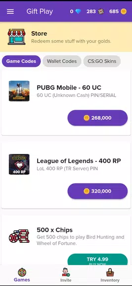 Gift Play - Earn Game Codes Ekran Görüntüsü 1